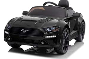 FINOOS Kinderauto Ford GT-500 24V Kinder Elektroauto 2,4GHz Fernbedienung 2-6 Jahre Schwarz lackiert