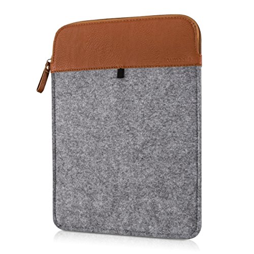 kwmobile Laptoptasche Filz Sleeve für 11″ 11,6″ Laptop Notebook – Notebook Tasche Schutzhülle Laptop Case Hülle in Grau Braun Innenmaße: ca. 33 x 23,5 cm - 4