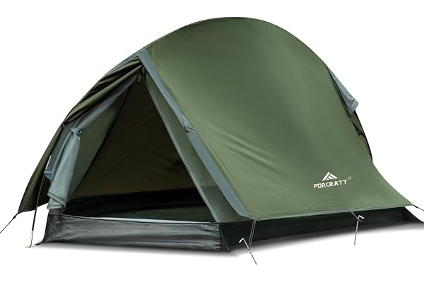 Forceatt Tente De Camping, 1/2 Personne Tente, Tente 1 Place Ultra Légère, Montage Rapide, Résistant à l'eau, Petit Emballage,Double Couche Tente Camping, pour Camping, Voyage à Moto, Trekking