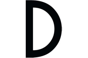 ‎1PEAK Buchstaben Aufkleber, wetterfest, einzelner Buchstabe "D", schwarz, 10 cm (100mm) großgeschrieben