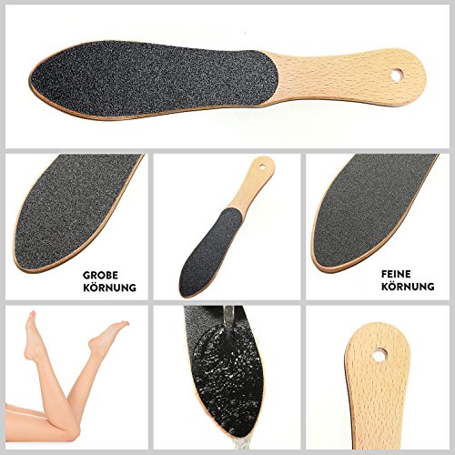 MYPRIMA Profi-Fußfeile / Hornhauttfeile | von Pediküre-Experten empfohlen | Unser Top-Seller | Premium Hornhaut-Entferner / Hornhaut-Raspel / Fuß-Feile | langlebig und effektiv (Holz, 2 Körnungen) - 8