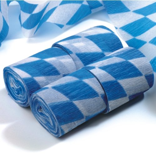 4 Rollen Oktoberfest Deko Krepp-Bänder 10 m x 5 cm Bavaria schwer entf