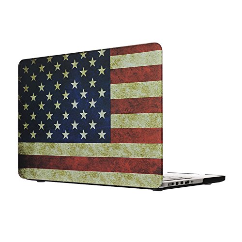 Macbook Pro 13 Retina Hülle,TECOOL [Ultra Slim Serie] Plastik Hartschale Schutzhülle Snap Case für Apple MacBook Pro 13,3 Zoll – US Flagge - 6