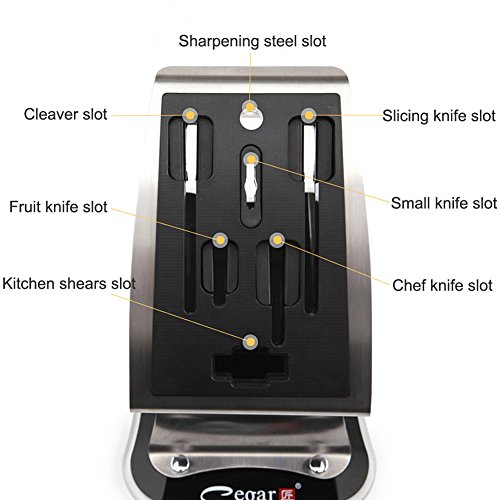 Universal messerblock, unbestückt für 7 Messer und Schere/Wetzstahl - 6