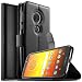 Produktbild KuGi Motorola Moto E5 Plus Hülle, Moto E5 Plus Wallet Case, Brieftasche Case Hülle PU Kunstleder Flip Case mit Standfunktion Kartenfächer und Bargeld für Moto E5 Plus Smartphone.Schwarz