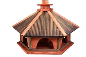 DAMIAN-WIKLINA Nichoir, nichoir en Bois, mangeoire à Oiseaux, nichoir (XXL, Rouge brunâtre)