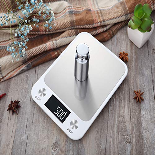 Preisvergleich Produktbild Holidaysummer Digitale Waage, Küchenwaage, Edelstahl, elektronisches Gewicht (weiß)