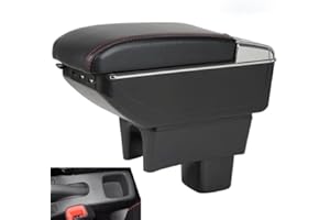 SZSS-CAR Leather Car Center Console Armrest Storage Box Compatible with Suzuki Swift 2005~2008 2009 2010 2011 2012 2013 2014 2015 2016 2017 2018 2019 2020 2021 2022 2023(Black with 7 USB)