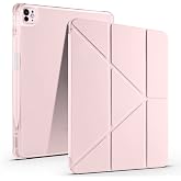 Aksesuarcim Apple iPad Pro 13 2025 M5 ile Uyumlu Kılıf Silikon Yumuşak Kalem B&ouml;lmeli Esnek 4 Farklı Stand Olabilen Tablet Kıl