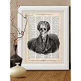 Kunstdrucke lord, music,Skelett, Anatomie, Herz auf Antike Buchseite,#AN07