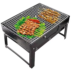 HaRvic Portable Folding Barbeque Style Easy Set Up Grill Toaster, Black