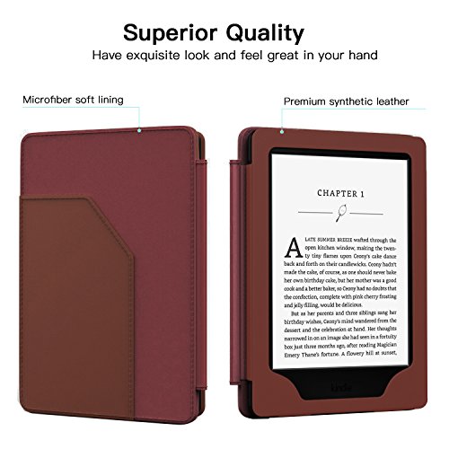 MoKo Kindle Paperwhite Hülle – Kunstleder Tasche Schutzhülle Smart Cover mit Auto Sleep / Wake Funktion für Alle Kindle Paperwhite (2016 / 2015 / 2013 / 2012 Modell mit 6 Zoll Display), Kaffee - 3