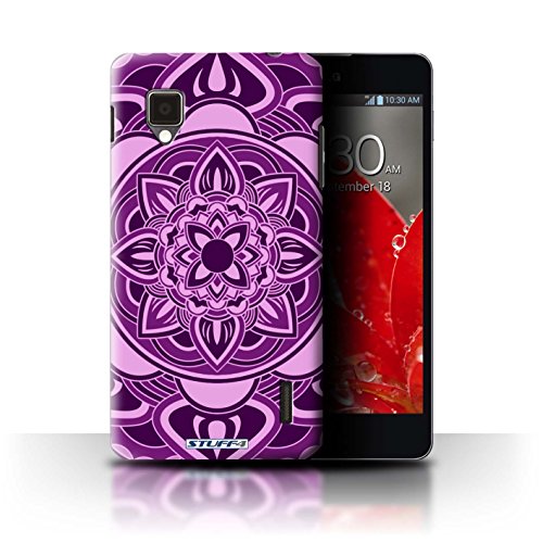 Carcasa Funda STUFF4 dura para el LG Optimus G E975   serie  Mandala del Arte - P  talo P  rpura
