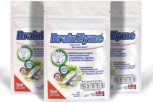 BrainZyme® Original - VALUE PACKS - for Concentration, Focus, Motivation &amp; Energy - Works Within an Hour - Made in The UK - Vegan - Natural Nootropic Brain Enhancer (6)