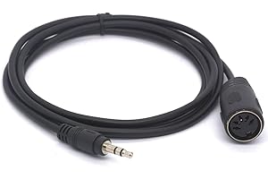Tomost Cavo MIDI DIN da 3,5 mm, 5 pin, spina DIN femmina a 5 pin a jack stereo TRS maschio da 3,5 (1/8") per tastiera MIDI IK Multimedia (1,5 metri)