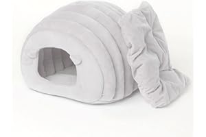 Koomiao Niche pour Chat Interieur, Maisons et Dômes Nid d'animal Chaud Chat Lit pour Chat avec Coussin Amovible Panier Chat Abri d'hiver Chaud pour Chats 40x40x35cm (Blanc)