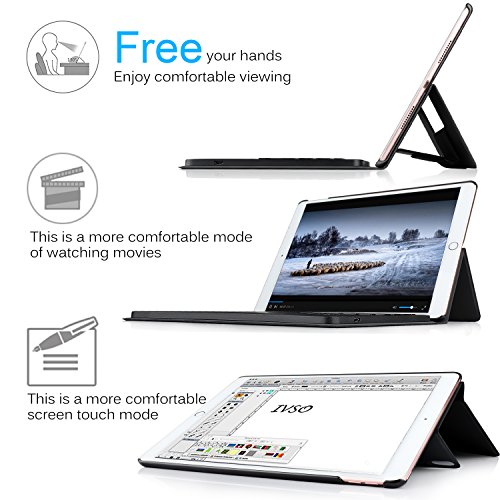 IVSO iPad Pro 10.5 QWERTZ Tastatur, Abnehmbare Wireless Bluetooth Tastatur Schutzhülle mit Standfunction Für Apple iPad Pro 10.5 Tablet, Schwarz - 3