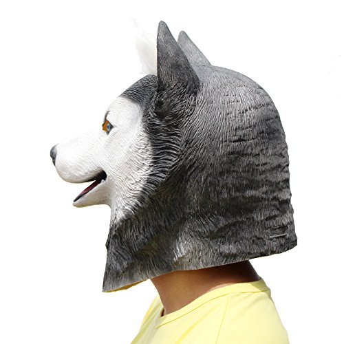 PartyCostume Deluxe Neuheit-Halloween-Kostüm-Party-Latex-Tierkopf-Schablone Masken Husky - 3