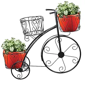 Kraft Seeds Presents Cycle Planter Metal Stand for 3 Planters for Home and Garden Use