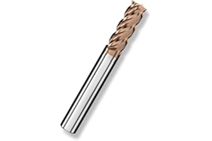 Cleqee 1 fresa in metallo duro, fresa quadrata da 6 mm, rivestimento AlTiN, 4 lame CNC a spirale, lunghezza lama 15 mm x lunghezza totale 50 mm x diametro gambo 6 mm per metallo e legno