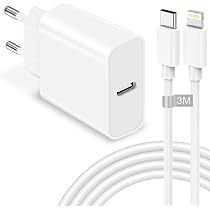 Caricatore Rapido 20W Con Cavo 3m Per IPhone – Alimentatore USB C, MFi Certificato, Compatibile Con IPhone 14/13/12/11 Pro/XS/SE E IPad