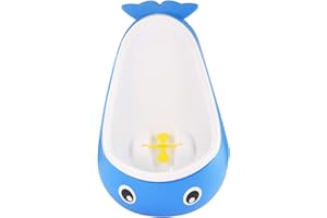 SUNDEE Cute Whale Children Potty Toilet Training Urinal for Boys, Pee Trainer Bathroom Kids Urinal with Whirling Target - Blue
