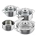 Produktbild KUHN RIKON 37400 Today 4-teilig 1.5/1.5/2.6/3L Kochgeschirr Set, Edelstahl, Silber, 20 cm, 4-Einheiten