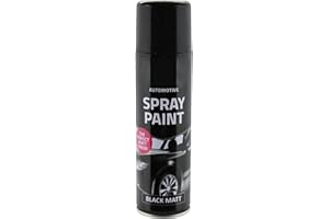 AUTO EXTREME All Purpose Automotive Spray Paint 250ml Can Black Matt Finish Aerosol Metal Interior Exterior Fast Dry Excellent Coverage Adhesion- Black Matt - Single, packaging may vary