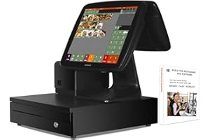 ZHONGJI 15'' Touch Screen PC Win10 POS System for Restaurant Bar or Food Business with Kitchen Printer SET02