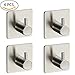 Produktbild BeiLan 4 stücke Selbstklebende Haken Edelstahl Rack für Hut Mantel Handtuch Robe Wasserdicht Rost Proof Kleiderbügel Stick-up Wandhalterung für Badezimmer Toilette Schränke Küche Organizer