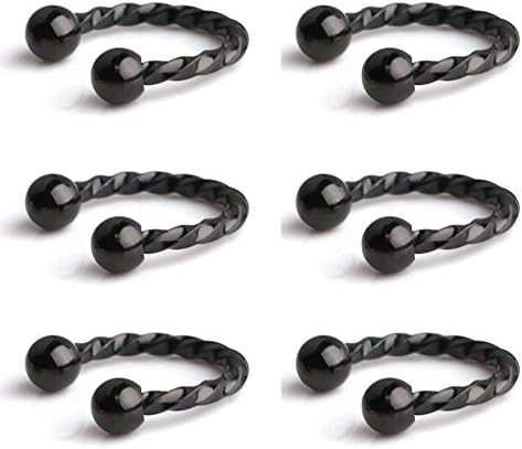 16G Horseshoe Helix Earrings Piercing Nose Lip Eyebrow Rings Hoop Septum Piercing Fake Nose Ring Cartilage Tragus Ear Piercing Set