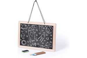 COSAS43 DETALLES PARA INVITADOS BODA-COMUNION-BAUTIZO Pizarra doble uso con cuerda para colgar. Incluye tizas, rotulador y borrados. 31 * 21cm. Para los colegios, eventos, bares y restaurantes.