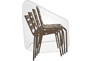 Greengeers 93814 Housse Protection de 6 Chaises Polyéthylène Gris 120 x 65 x 65 cm