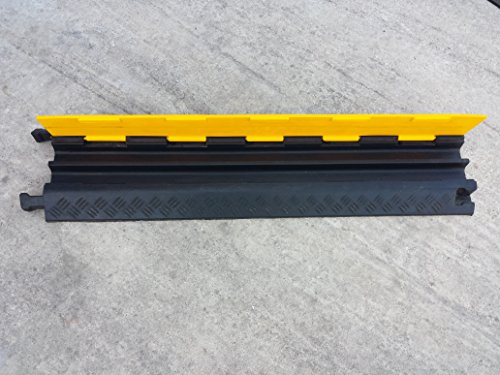 EDP-2 Modularer Kabel-Überfahrschutz aus Kautschuk mit zwei Kanälen und mit Verdeckklappe, für Leitungen mit 28 mm Durchmesser. - 2