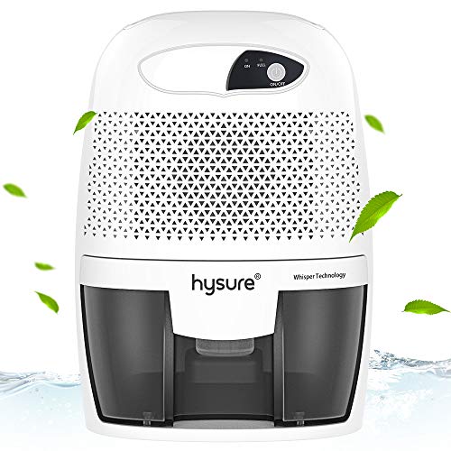 hysure 500ml Déshumidificateur Retire 250ml/jour, Réservoir d'eau 500ml Détachable, Absorbeur d'Humidité Électrique, Pas Besoin de Recharge, Arrêt Automatique, Silencieux, Portable