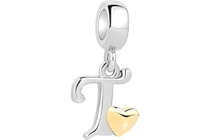 Symretie 925 Silver Initial T Pendant for Women, Compatible with Pandora and European Style Bracelets & Necklaces, Suitable for Women and Girls.