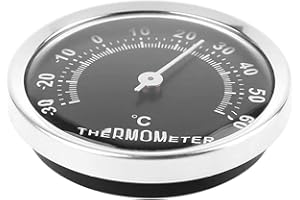 PEOSAARD Mini thermomètre en voiture de 58 mm, jauge de température analogique mécanique avec autocollant de pâte, thermomètres de voiture
