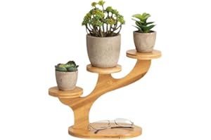 JUMRHFAN "Stojak na rośliny, okrągły - do biura, sypialni, jadalni, pokoju | Półka na parapet, stół lub biurko | Mały organizer na kwiaty(3-Poziomowy)