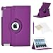 Produktbild Stuff4®, Leder, 360 Grad drehbar, inkl. gratis Displayschutzfolie und Stylus Touch Pen für Apple iPad Air, Violett