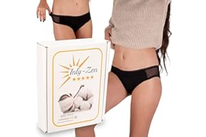 INLY-ZEN Lot 3 Culotte menstruelle en Coton Biologique Ultra Absorbant pour Femme, Lavable et réutilisable. sous-vêtements Bio féminin Confortables et Sexy, avec Protection hygiénique périodique Anti Fuite