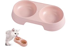 PLUSHCEWT Ciotole per Gatti,Ciotola per Gatti Durevole,Design a Doppia Ciotola per Ciotole per Cibo e Acqua per Gatti,Ciotola Acqua Gatto,Ciotole per Gattini