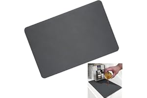 FEBBYA HUATEEN Tapis de Machine à Café,Tapis de Séchage à Vaisselle de Plat Super Absorbant Plateau Cafetiere Tapis de Séchage pour Cuisine Vaisselle Gris Foncé 40 x 30cm