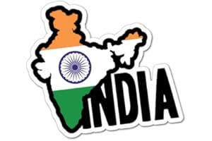 STICKER COLLECTIVE India Continent Flag Sticker Flag Bumper Water Proof Vinyl