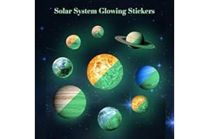 EXTSUD Glow in the Dark Planets, Bright Solar System Wall Stickers - Glowing Ceiling Decals for Kids Bedroom or Any Room, Shining Space Decoration, Birthday for Boys and Girls