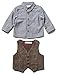 M&Co Baby Boy Long Sleeve Smart Long Sleeve Classic Shirt And Tweed Waistcoat Party Set Blue 12/18 Mnth