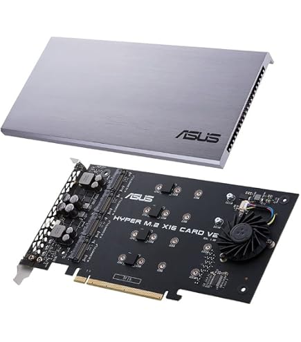 ASUS Hyper M.2 X16 PCIe 3.0 X4 Expansion Card V2 Supports 4 NVMe M