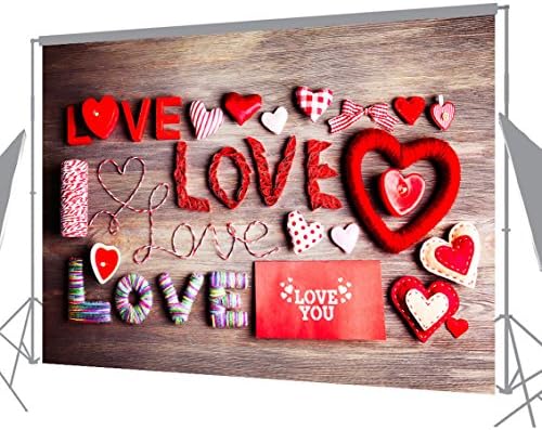 CapiSco 7X5FT Valentine's Day Theme Pictorial Cloth Photography Background Computer-Printed Vinyl Backdrop VDD004