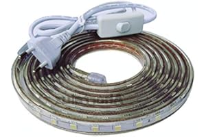 Tiras LED Smd5050 220v 60 Led/m para Interiores y Exteriores Decorar IP66 Impermeable Con Enchufe de Interruptor ONSSI LED 3000k (Cálido, 11M)