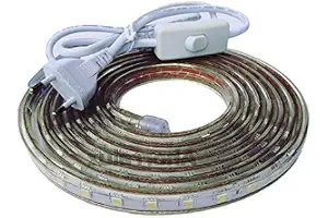 Tiras LED Smd5050 220v 60 Led/m para Interiores y Exteriores Decorar IP66 Impermeable Con Enchufe de Interruptor ONSSI LED 3000k (Cálido, 11M)