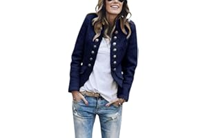 Tomwell Blazer Femme Élégant Double Breasted Boucle OL à Manches Longues Veste Blazer Slim Fit Veste Tailleur Cintrée Habillée Costume Jacket Manteau
